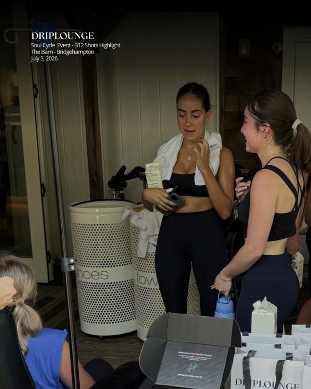Guests at a Drip Lounge partner wellness activation